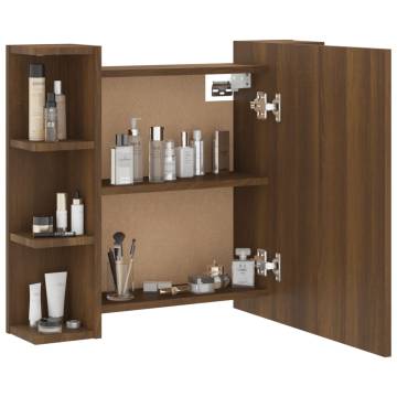 LED Mirror Cabinet in Brown Oak | Trendy Storage Solution