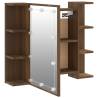 LED Mirror Cabinet in Brown Oak | Trendy Storage Solution