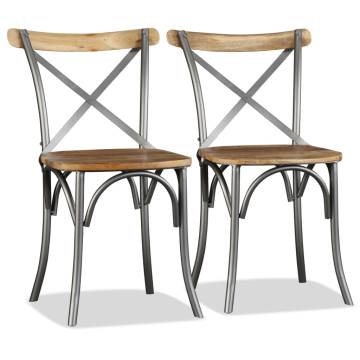 Solid Mango Wood Dining Chairs - 2 pcs | Hipomarket