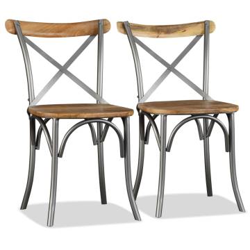 Solid Mango Wood Dining Chairs - 2 pcs | Hipomarket