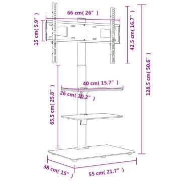 Corner TV Stand 3-Tiers for 32-65 Inch - Stylish & Functional