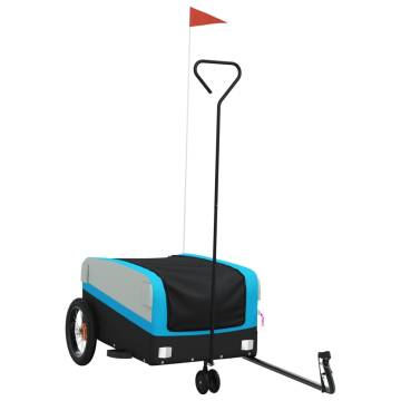 Bike Trailer Black and Blue | Durable 30 kg Iron Cargo