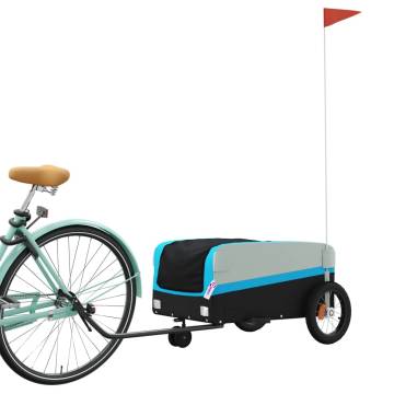 Bike Trailer Black and Blue | Durable 30 kg Iron Cargo