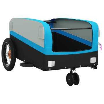 Bike Trailer Black and Blue | Durable 30 kg Iron Cargo