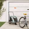 Pet Bike Trailer Grey Oxford Fabric and Iron Colour grey Size 68 x 137 x 72 cm 