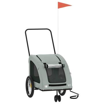 Pet Bike Trailer - Grey Oxford Fabric | Durable Iron Frame