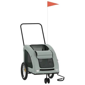 Pet Bike Trailer - Grey Oxford Fabric | Durable Iron Frame