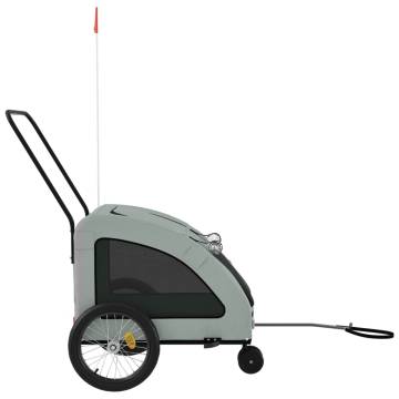 Pet Bike Trailer - Grey Oxford Fabric | Durable Iron Frame