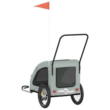 Pet Bike Trailer - Grey Oxford Fabric | Durable Iron Frame