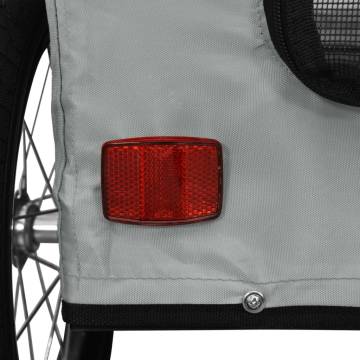 Pet Bike Trailer - Grey Oxford Fabric | Durable Iron Frame