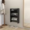 Wall Shoe Cabinet High Gloss Black | Space-Saving Storage