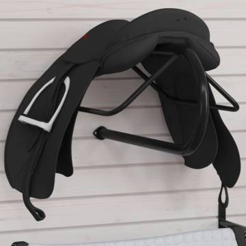 Wall Mounted Black Iron Saddle Rack | Hipomarket UK