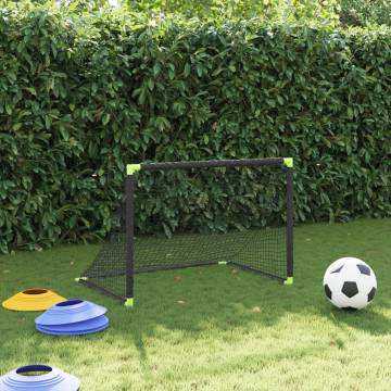 Kids' Football Goal Foldable Black 90x64x64 cm | HipoMarket