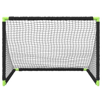 Kids' Football Goal Foldable Black 90x64x64 cm | HipoMarket