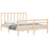 King Size Solid Wood Bed Frame with Headboard - Durable & Rustic