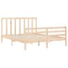 King Size Solid Wood Bed Frame with Headboard - Durable & Rustic