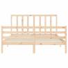 King Size Solid Wood Bed Frame with Headboard - Durable & Rustic