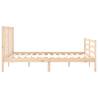 King Size Solid Wood Bed Frame with Headboard - Durable & Rustic