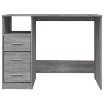 Elegant Grey Sonoma Desk with Drawers - 102x50x76 cm