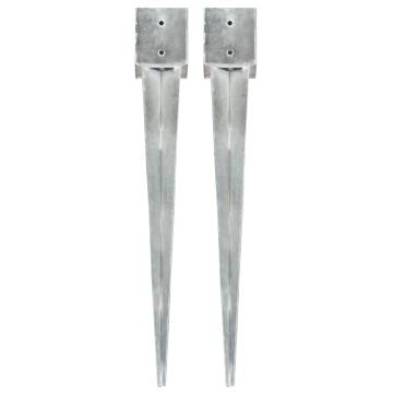 Ground Spikes 2 pcs Silver - Heavy-Duty Galvanised Steel