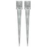 Ground Spikes 2 pcs Silver - Heavy-Duty Galvanised Steel