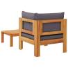 2 Piece Garden Sofa Set with Cushions - Solid Acacia Wood