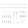 Sliding Door Hardware Kit 183 cm Steel White - HipoMarket