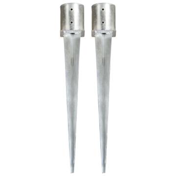 Ground Spikes 2 pcs Silver | Durable Galvanised Steel - HipoMarket