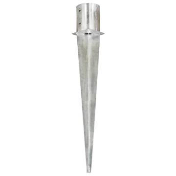 Ground Spikes 2 pcs Silver | Durable Galvanised Steel - HipoMarket