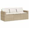 Beige 3-Seater Garden Sofa with Cushions - Relax Outdoors