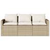 Beige 3-Seater Garden Sofa with Cushions - Relax Outdoors