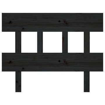 Stylish Black Bed Headboard - Solid Pine Wood 93.5x3x81 cm