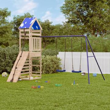 Outdoor Playset Solid Wood Pine - Durable & Fun for Kids