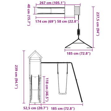 Outdoor Playset Solid Wood Douglas - Safe and Fun Backyard Play