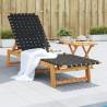 Sun Lounger Black Solid Wood Acacia and Fabric Colour black Quantity in Package 1 Model without table 