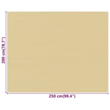 Tent Carpet Beige 250x200 cm HDPE - Comfort & Durability