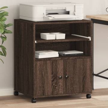 Printer Stand with Wheels - Brown Oak - 60x48x74 cm | HipoMarket