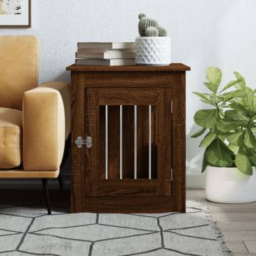 Stylish Dog Crate Furniture - Brown Oak 55x75x65 cm