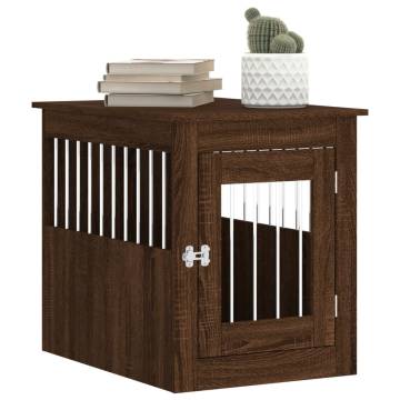 Stylish Dog Crate Furniture - Brown Oak 55x75x65 cm