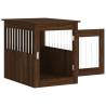 Stylish Dog Crate Furniture - Brown Oak 55x75x65 cm