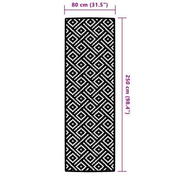 Outdoor Carpet White and Black 80x250 cm - Stylish & Durable