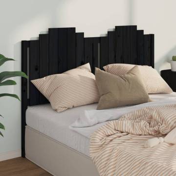 Stylish Black Bed Headboard in Solid Pine Wood - 156x4x110 cm