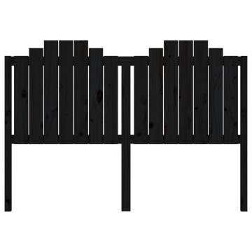 Stylish Black Bed Headboard in Solid Pine Wood - 156x4x110 cm