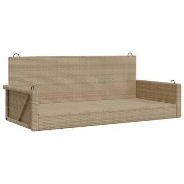 Relaxing Swing Bench in Beige - 119x56x48 cm Poly Rattan