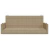 Relaxing Swing Bench in Beige - 119x56x48 cm Poly Rattan