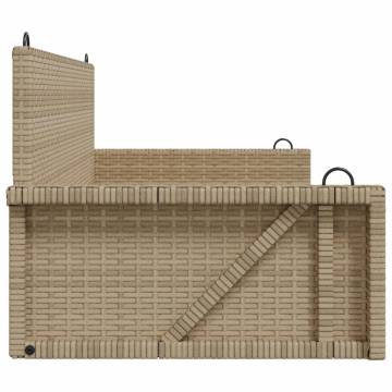 Relaxing Swing Bench in Beige - 119x56x48 cm Poly Rattan