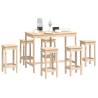 7 Piece Bar Set - Solid Wood Pine | Hipomarket UK