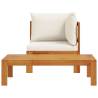 2 Piece Garden Sofa Set with Cushions | Solid Acacia Wood