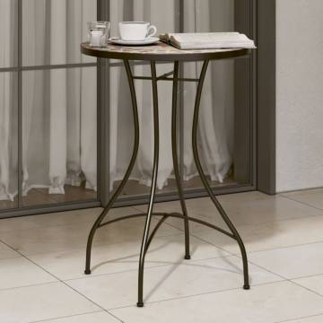 Mosaic Bistro Table Ø50x70 cm | Terracotta & White Ceramic