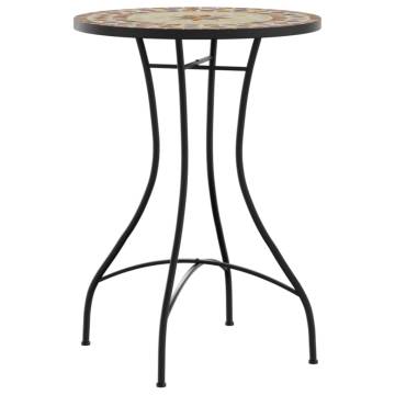 Mosaic Bistro Table Ø50x70 cm | Terracotta & White Ceramic